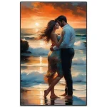 کیت نقاشی باالماس طرح عاشقانه لب دریا