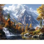 نقاشی با اعداد بزرگسال آرامش کوهستان